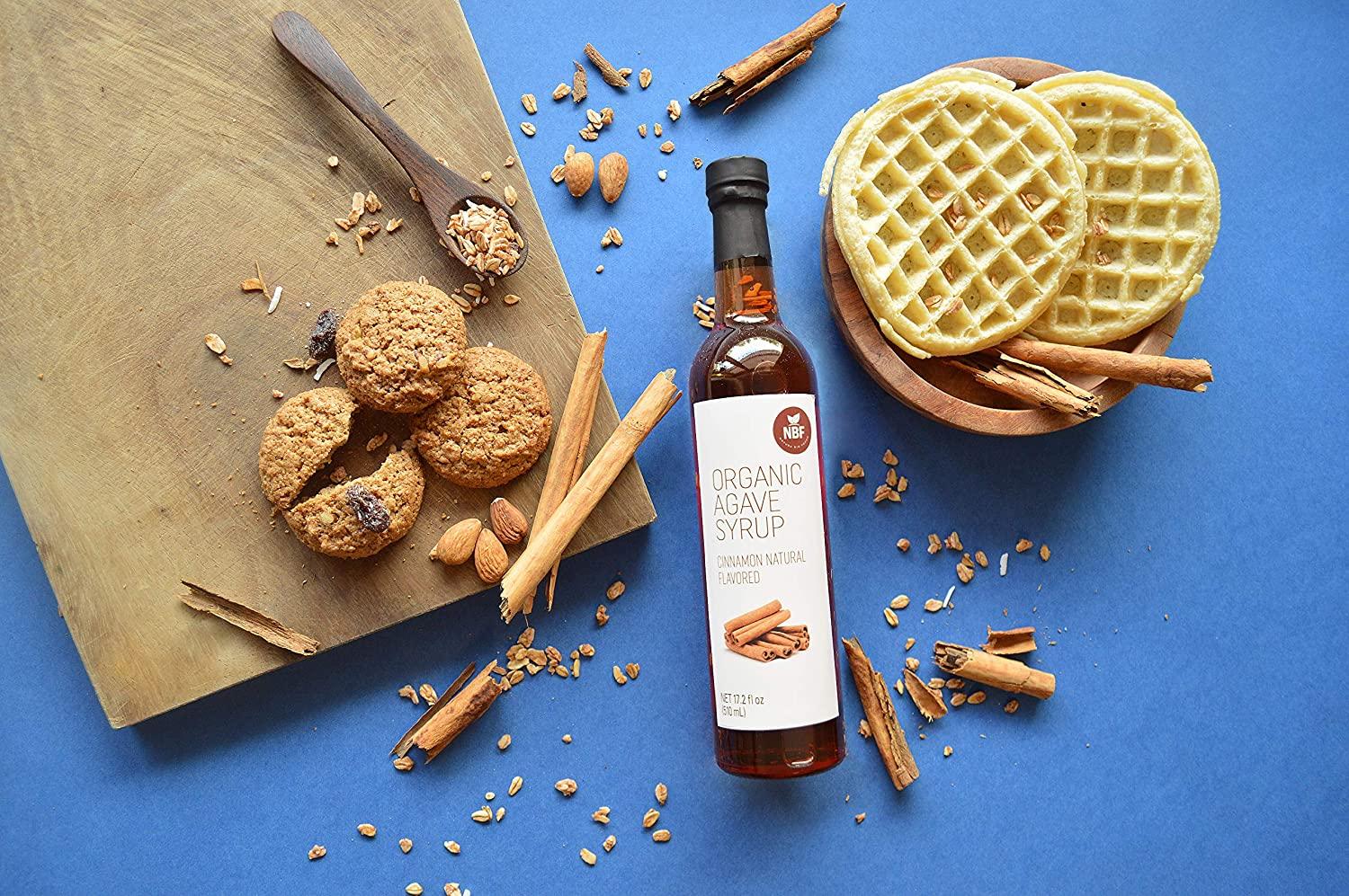 NBF Blue Organic Agave Nectar Syrup Cinnamon Sweetener Natural Low