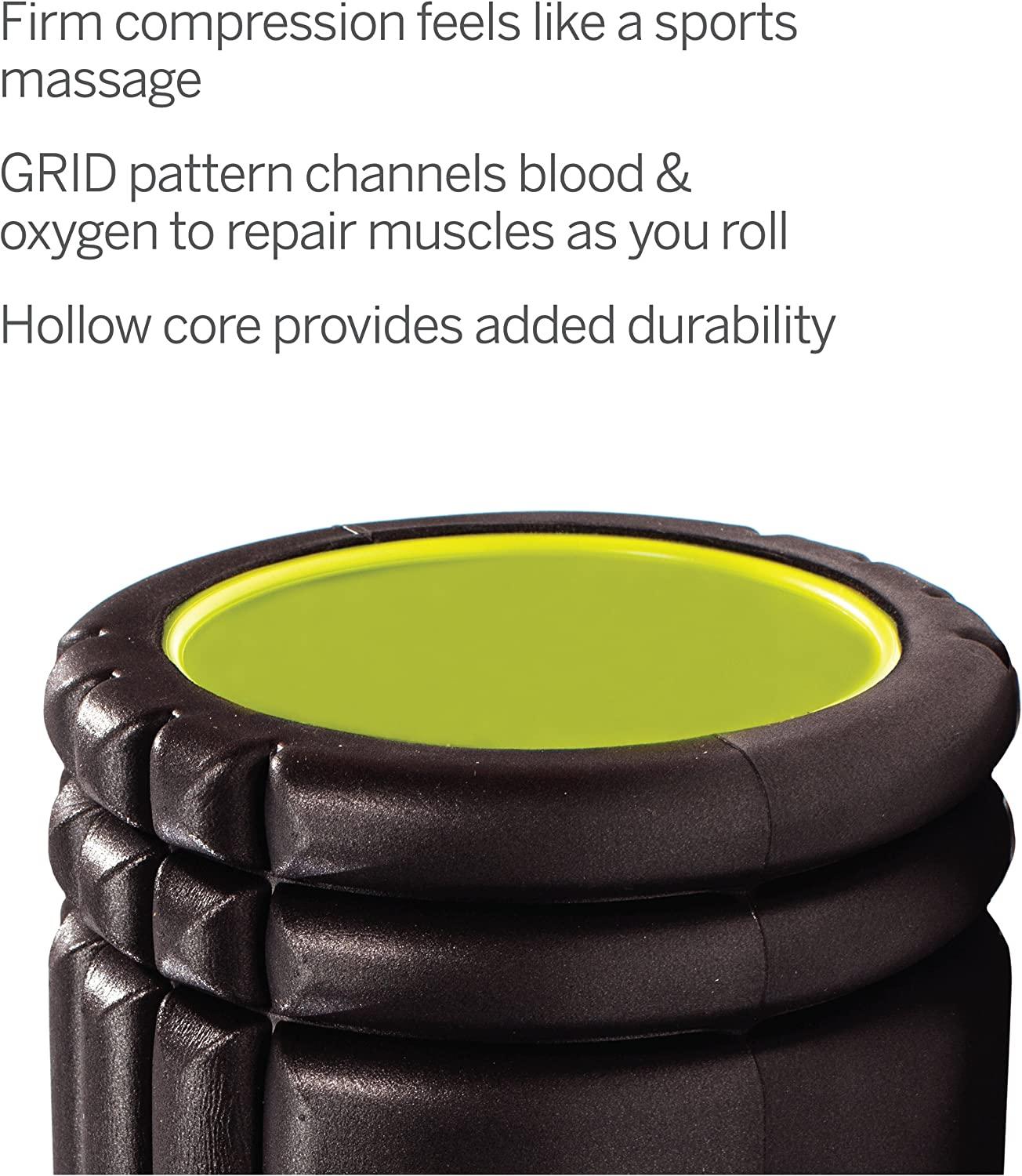 Athletic Works 18 in. x 5.5 in. Hollow Core Foam Roller, Deep Tissue  Massage Roller, Black
