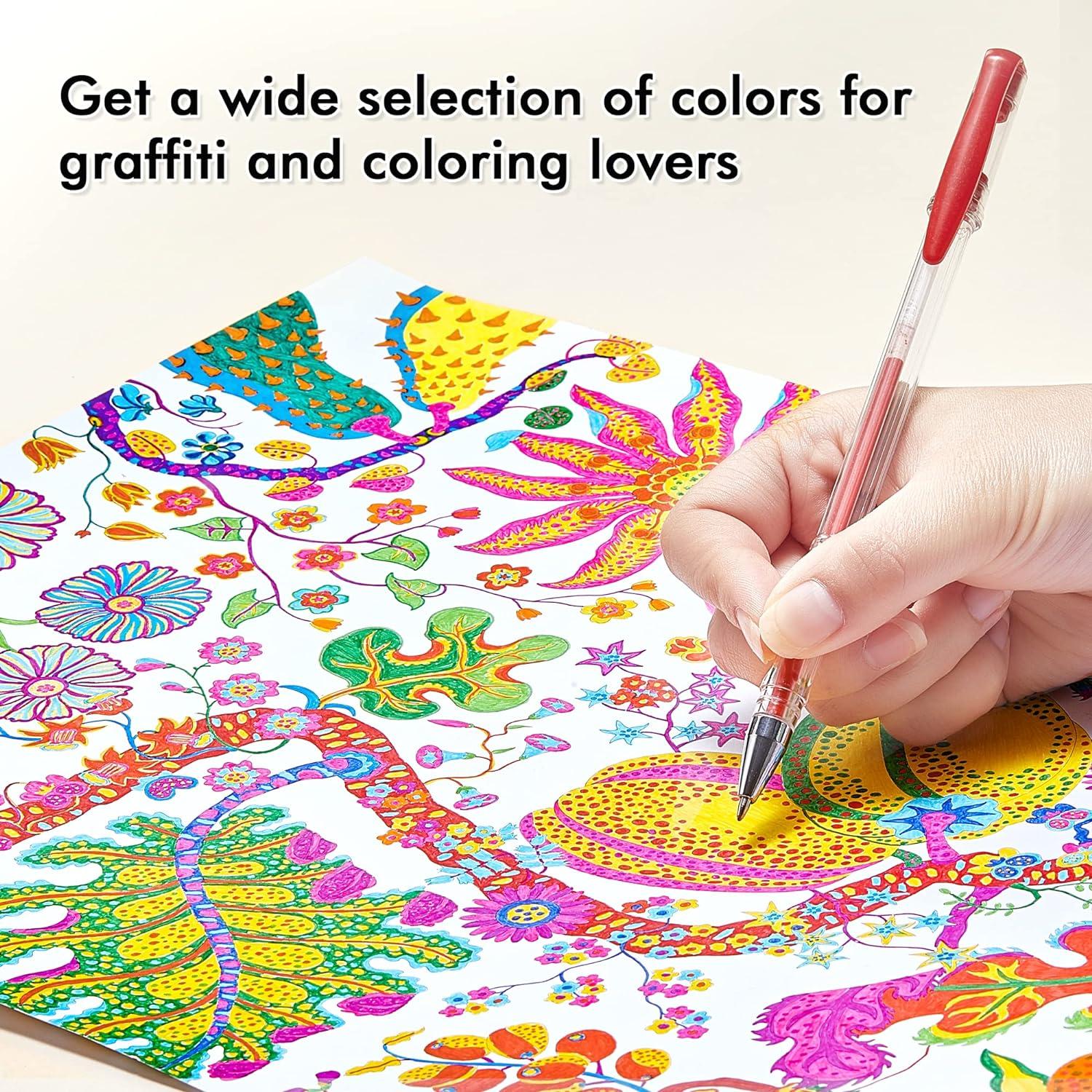 260 Colors Gel Pens Set 220% Ink Gel Pen for Adult Coloring Books Art  Markers 130 Colored Gel Pens plus 130 Refills