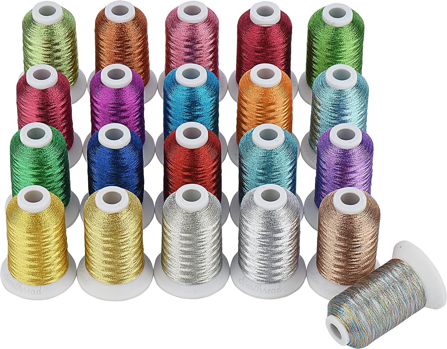 Simthread Embroidery Thread 63 Brother Colors 500 Meters Plastic