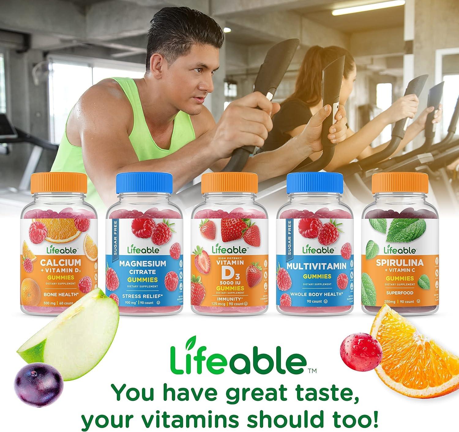 Lifeable Iron with Vitamin C + Vitamin C 1050mg Gummies Bundle Great