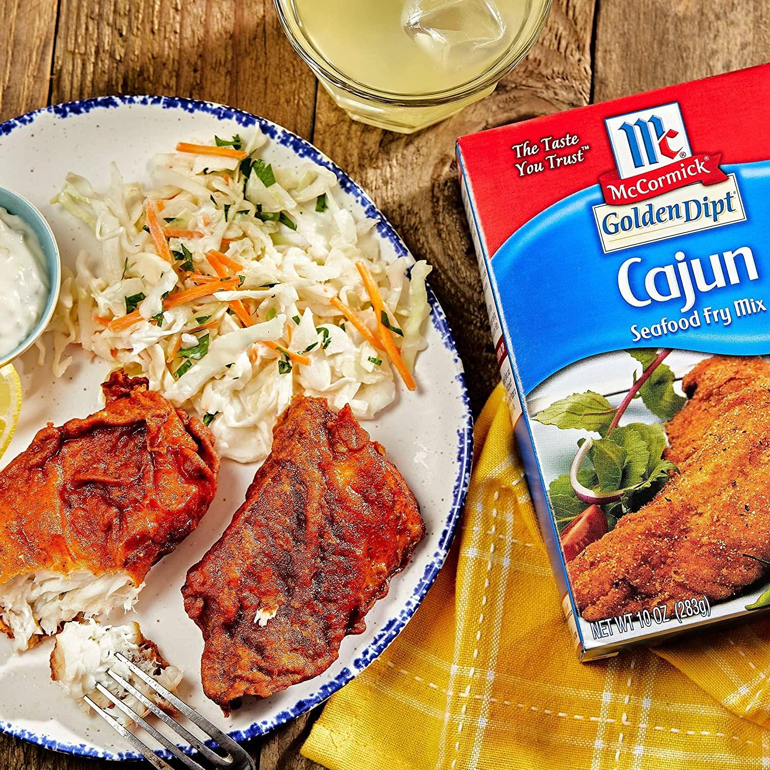 McCormick Golden Dipt Cajun Seafood Fry Mix, 10 oz 10 Ounce (Pack of 1)