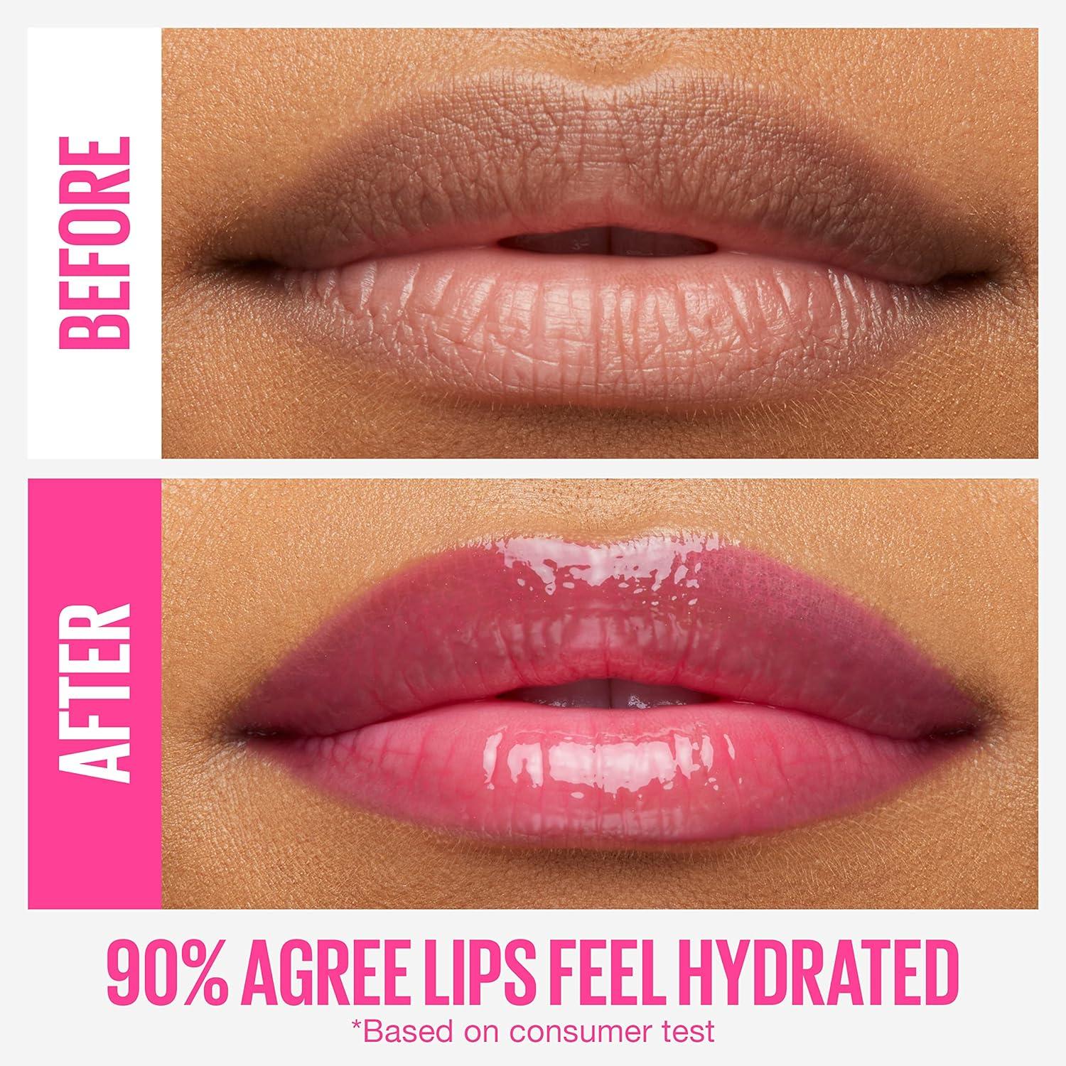 Gloss York Bright Hydrating Lifter New Gloss Sheer Bubblegum with 1 Acid Maybelline Hyaluronic Pink Count Lip