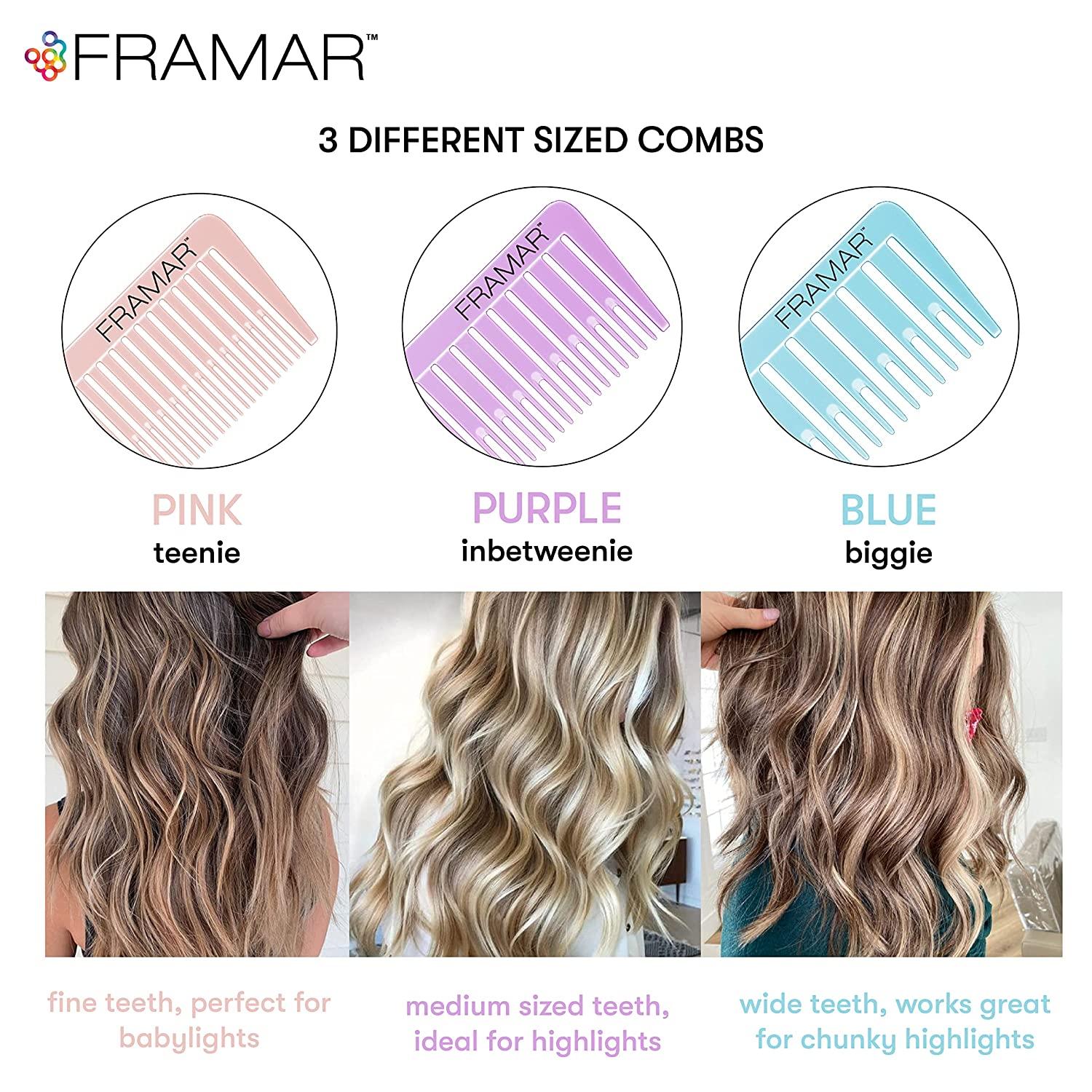 Framar Dreamweaver Highlight Comb Set Hair Stylist Combs for Balayage