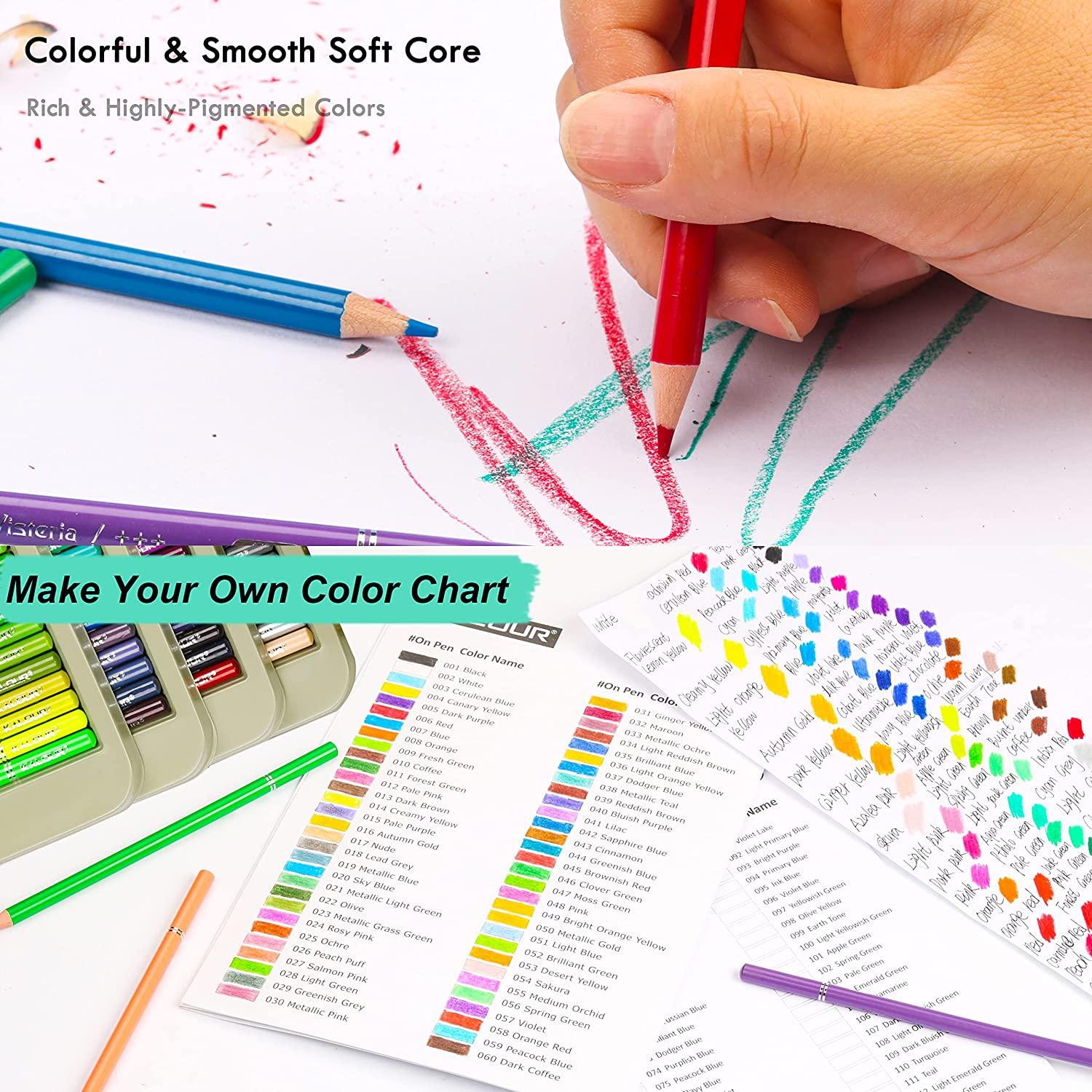 KALOUR Professional Colored Pencils,Set of 300 Colors,Artists Soft