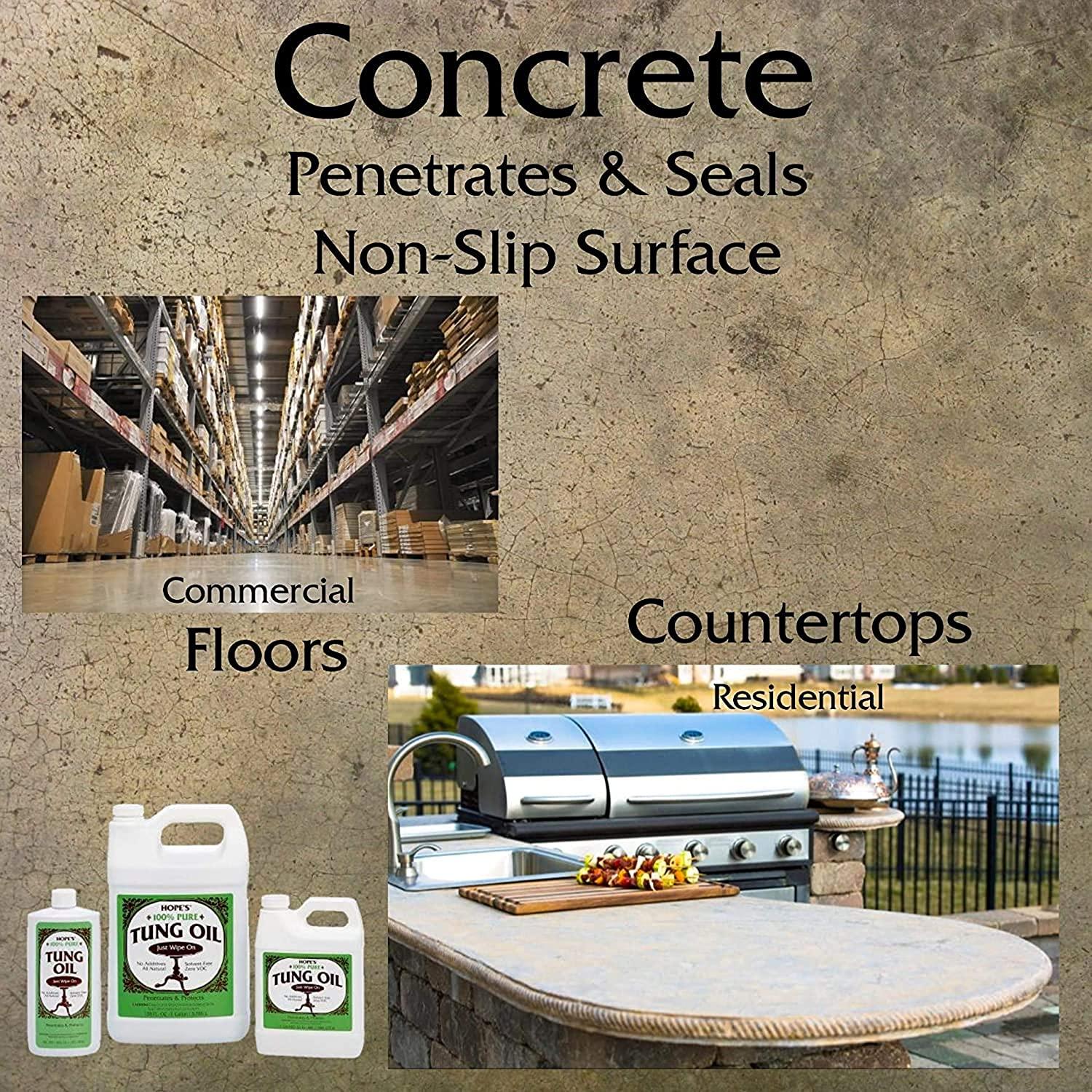 HOPE'S 100 Pure Tung Oil, Waterproof Natural Wood Finish and Sealer