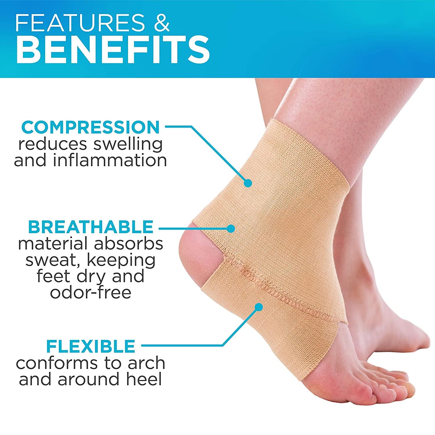 BraceAbility Elastic Ankle Brace Lightweight Foot Support Protection
