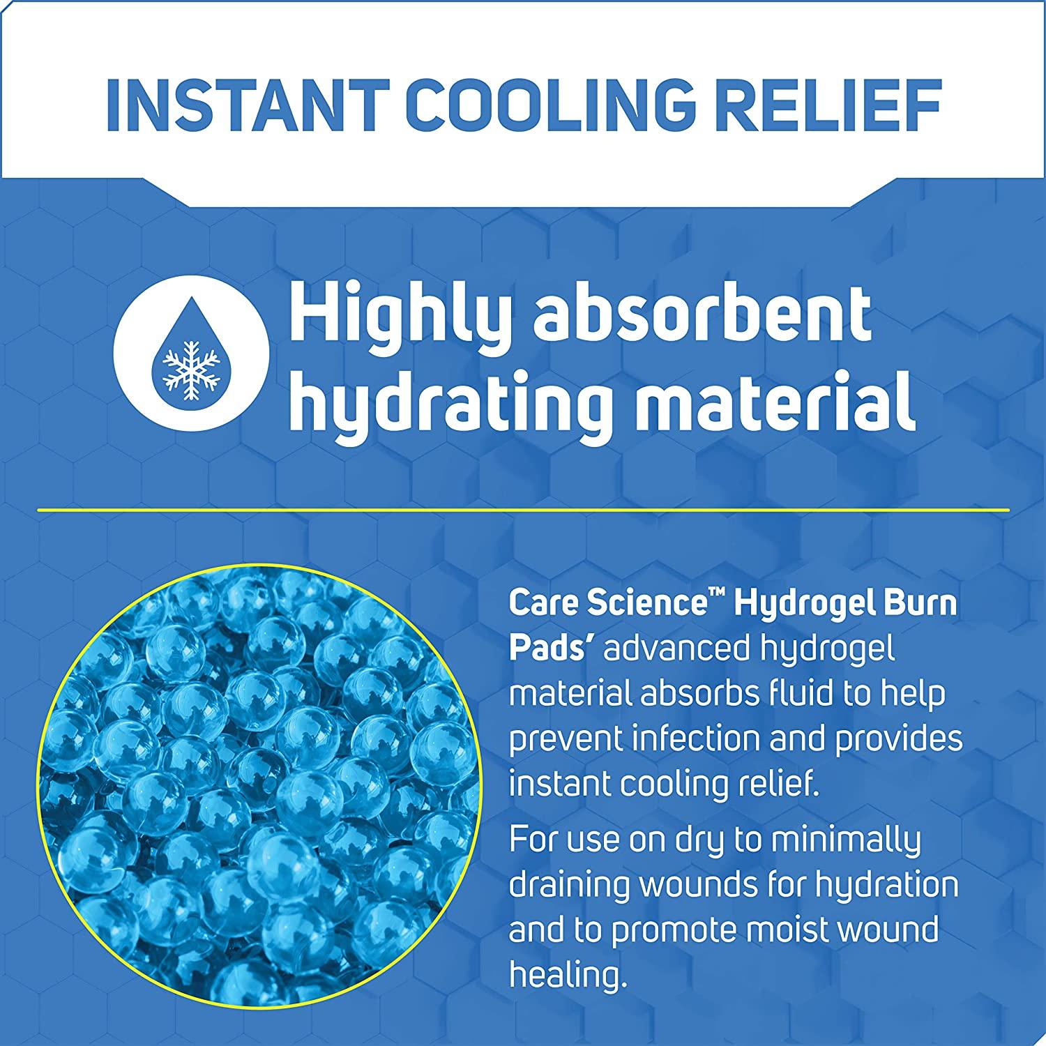 Care Science Hydrogel Sterile Burn Pads 4 ct Instant Cooling Relief