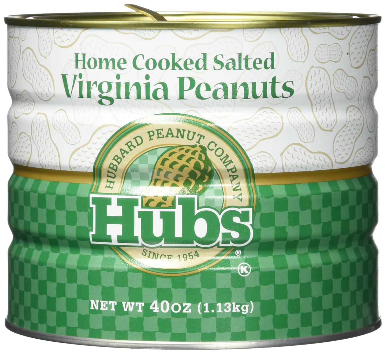 Hubs Salted Virginia Peanuts 2 Pack, 40oz Cans