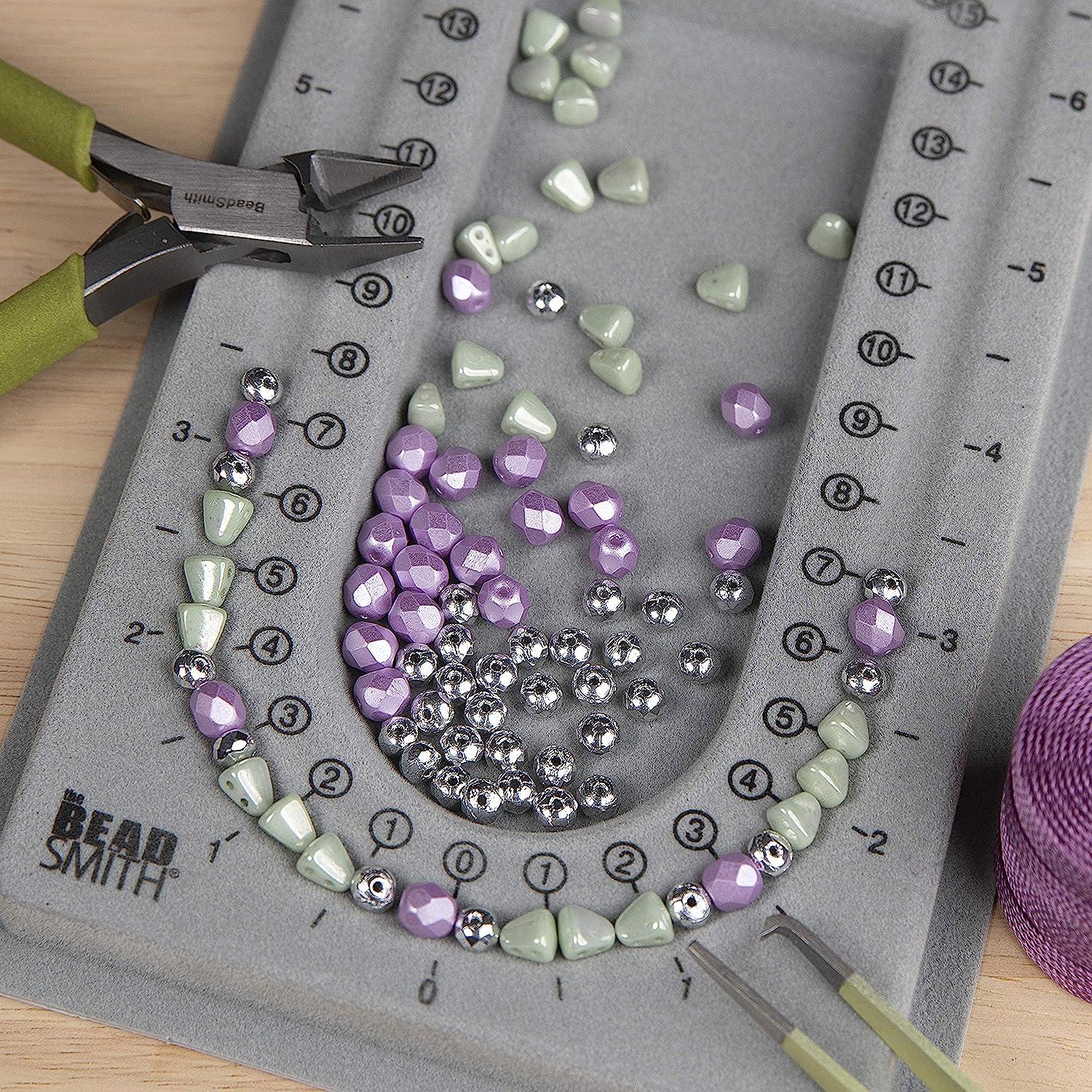 The BeadSmith Mini Travel Bead Design Beading Board, Gray Flock with L –  Nature Beads