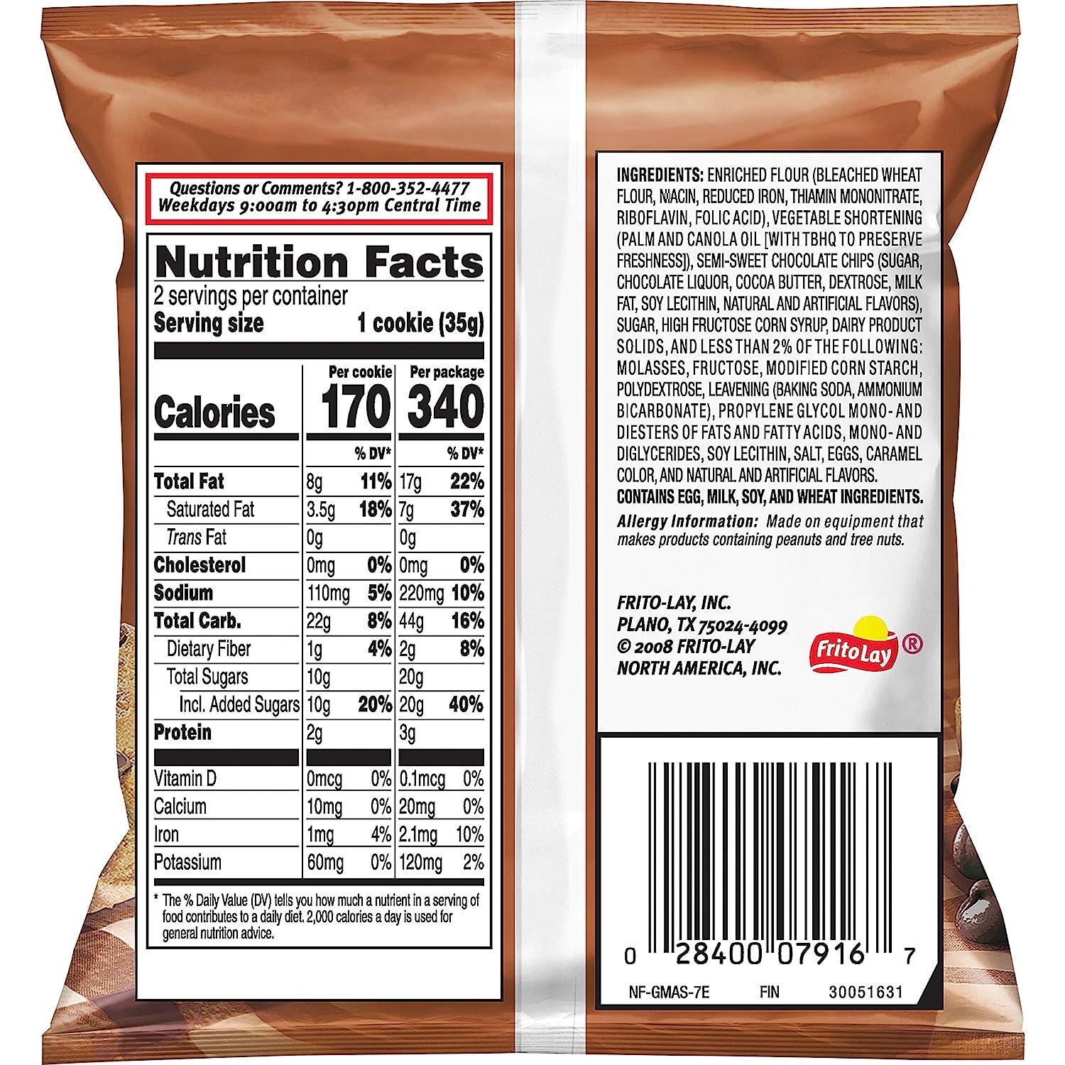 Grandma's Chocolate Chip Cookies 2.5 oz (Pack of 60) Bulk Soft Baked