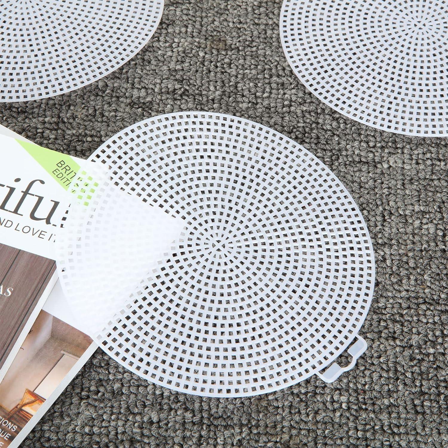 DAJAVE 40 Pack Round Plastic Canvas Mesh Sheets 6 Inch White Plastic