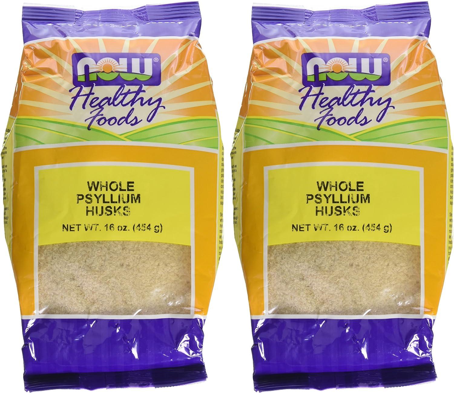 Now Foods Psyllium Husks Whole 16 Oz - Pack of 2 | Natural Fiber Source ...