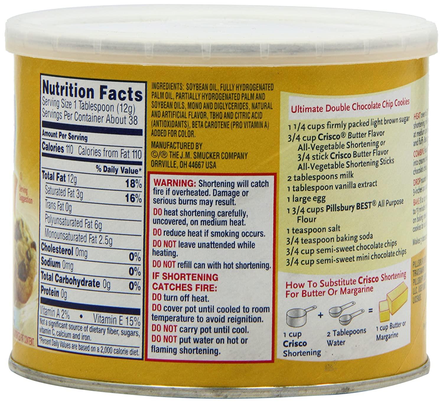 Crisco Butter Flavor All Vegetable Shortening, 16 Ounce Butter Flavor