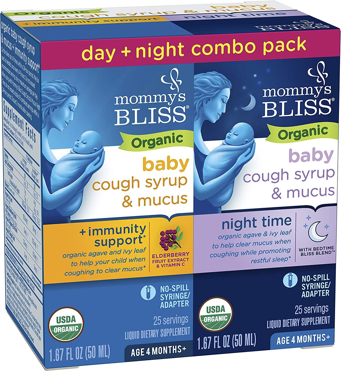 Mommy's Bliss Organic Baby Cough Syrup & Mucus Relief, Day and Night
