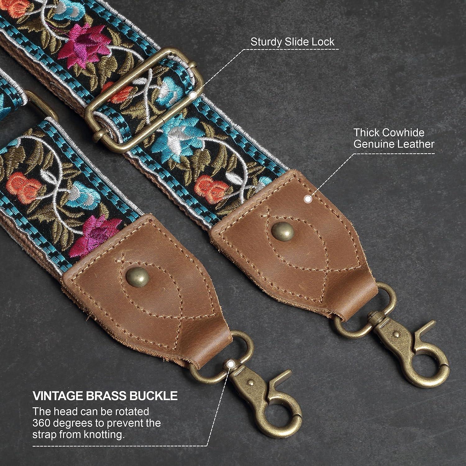 Purse Strap 2Cowhide Head Wide Shoulder Strap Adjustable Replacement,Retro  Jacquard Embroidery Multi-pattern Crossbody Bag Straps for Handbag,Crossbody  Bags,Shoulder Bags 