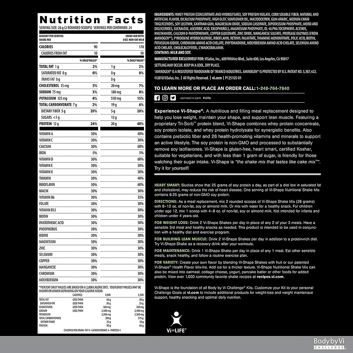 ViSalus ViShape Nutritional Shake Mix Sweet Cream Flavor 2 Bags (22oz