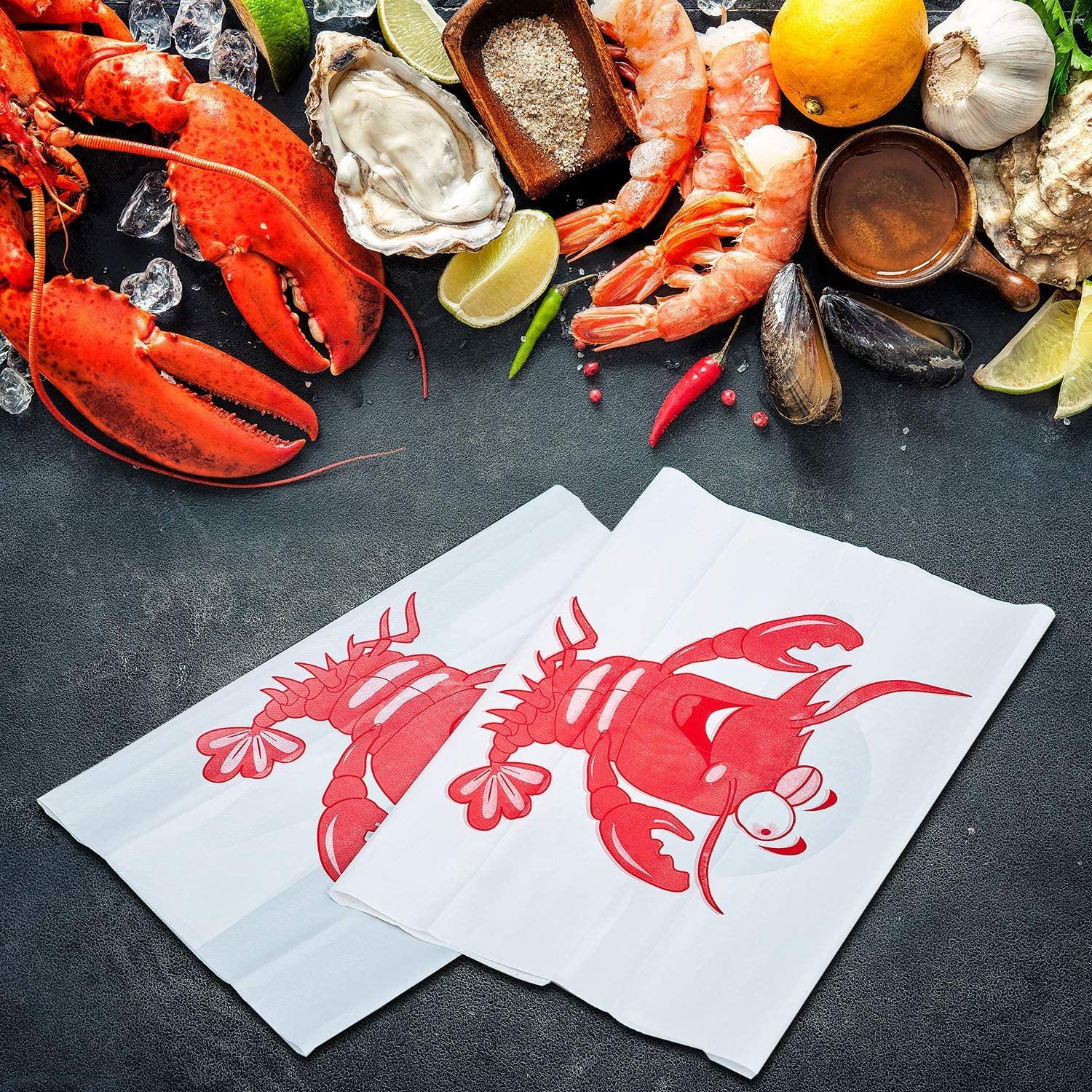Umigy 200 Pcs Seafood Boil Party Supplies Include Funny 50 Lobster Bib  Crawfish Disposable Adult Bibs 50 Wet Wipe Bundle Moist Towelettes 100  Pairs of