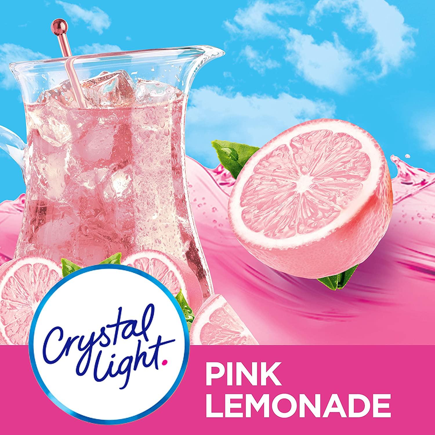 Crystal Light Pink Lemonade Powdered Drink Mix 6 Count Packets SugarFree & Naturally Flavored