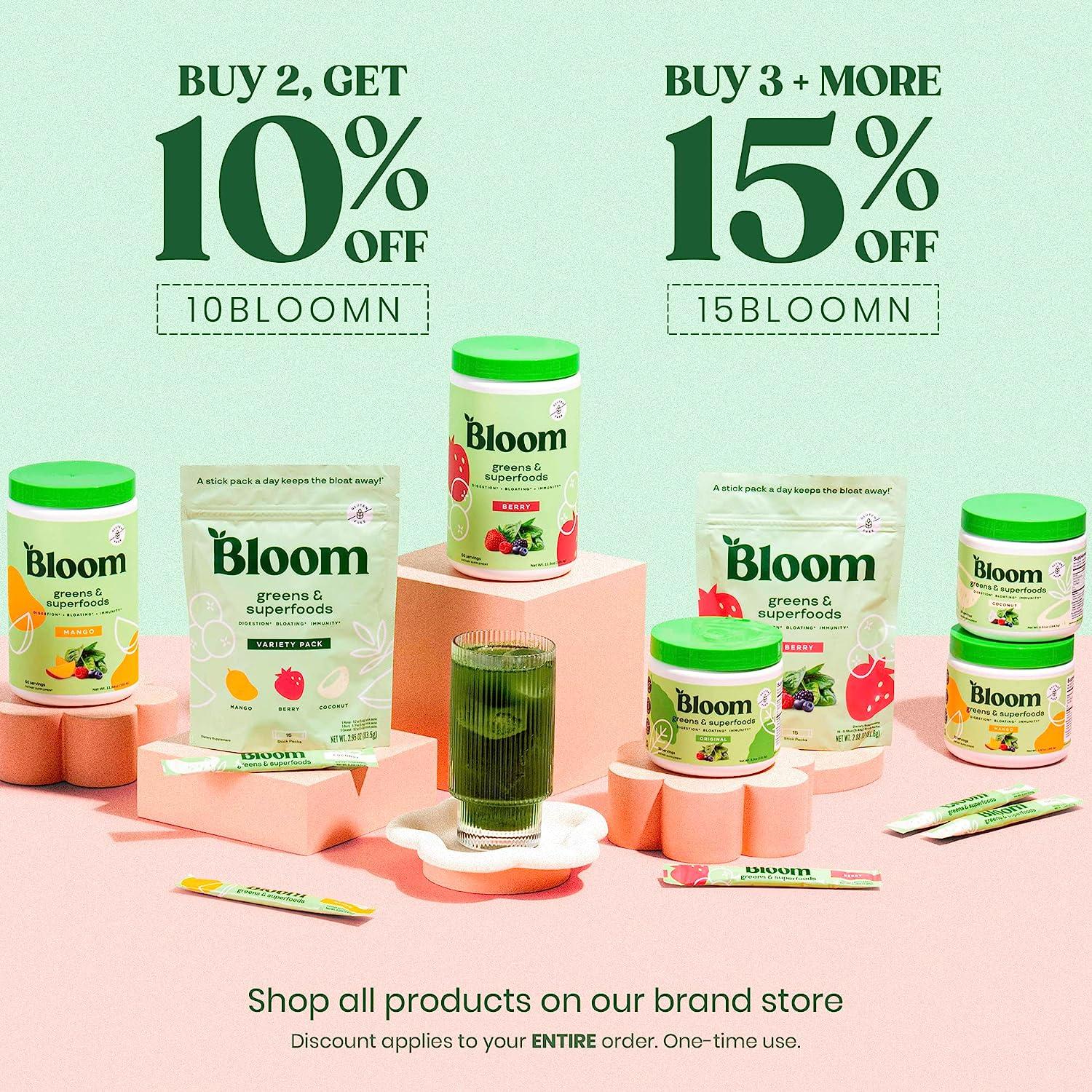 Bloom Nutrition Matcha Green Tea Powder, Unsweetened - Organic