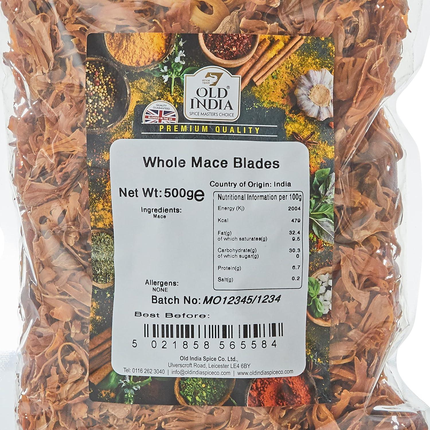 Old India Whole Mace Blades 500 g 500g