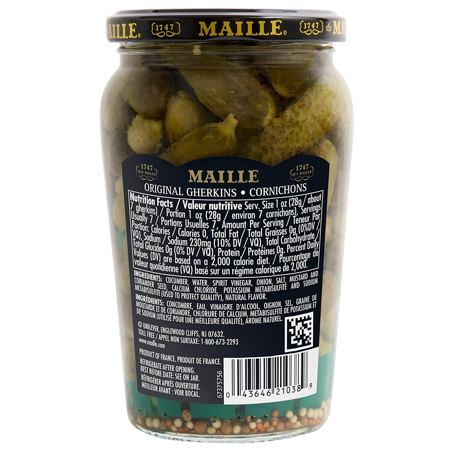 Maille Pickles Cornichons Original 14 oz, Pack of 12