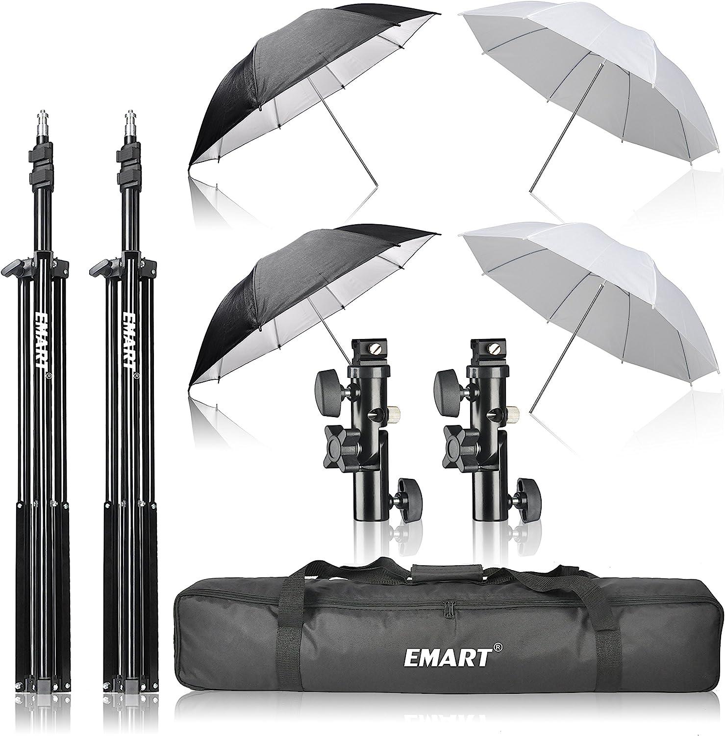 Emart Photo Studio Double Off Camera Speedlight Flash Umbrella Kit