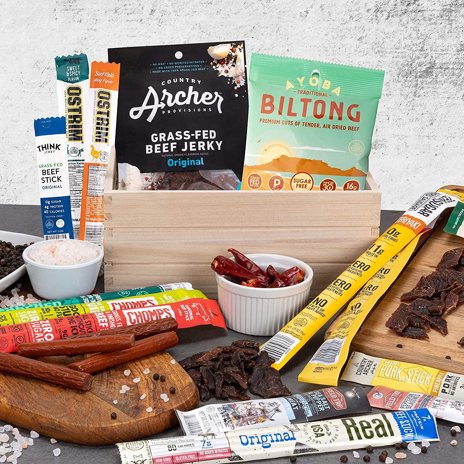 Jerky Lovers Assortment Gift Box, Beef Jerky Gift Baskets For Men