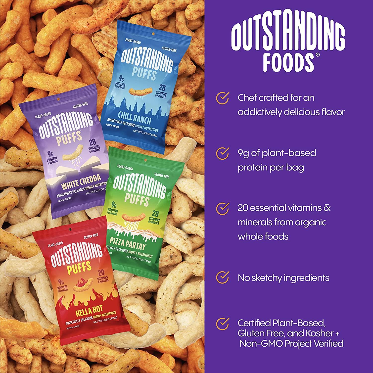 Outstanding Foods Outstanding Puffs Variety Pack Plant Based Protein