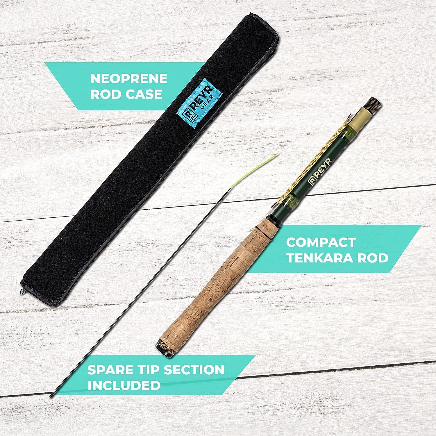 REYR Gear - Tiny Cast Tenkara Rod, Ultralight Fishing Rod with Built-in Line  Keepers, Telescopic Travel Rod for Smaller Waters, Portable Fly Fishing Kit  for Backpacking Trips
