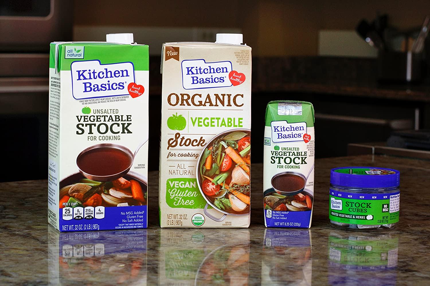 Kitchen Basics Unsalted Vegetable Stock, 8.25 fl oz (Pack of 12)