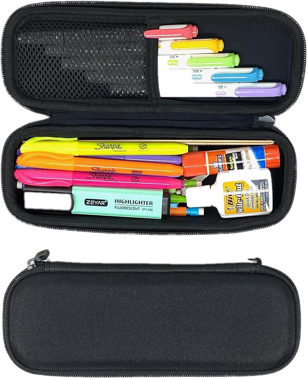 Arber Large Capacity Pencil Pen Case - Simple Zipper Organizer Box - Hard  Sided Slim Art Pouch Bag for Colored Markers - Adults Teens Boys Girls  Office Supply School College (Black)