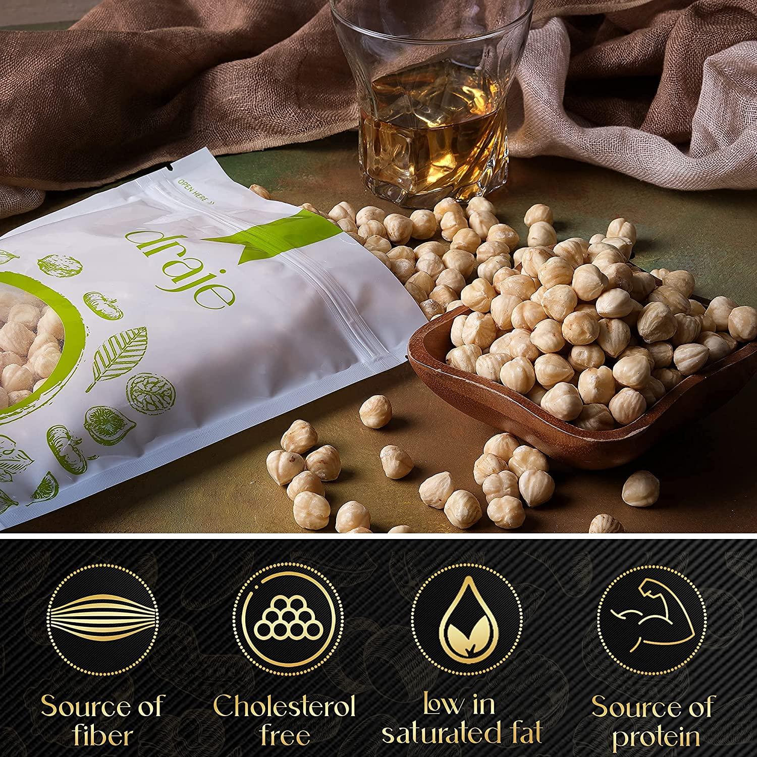 Dry Roasted Turkish Hazelnuts 1 Pound in Resealable Bag, Premium