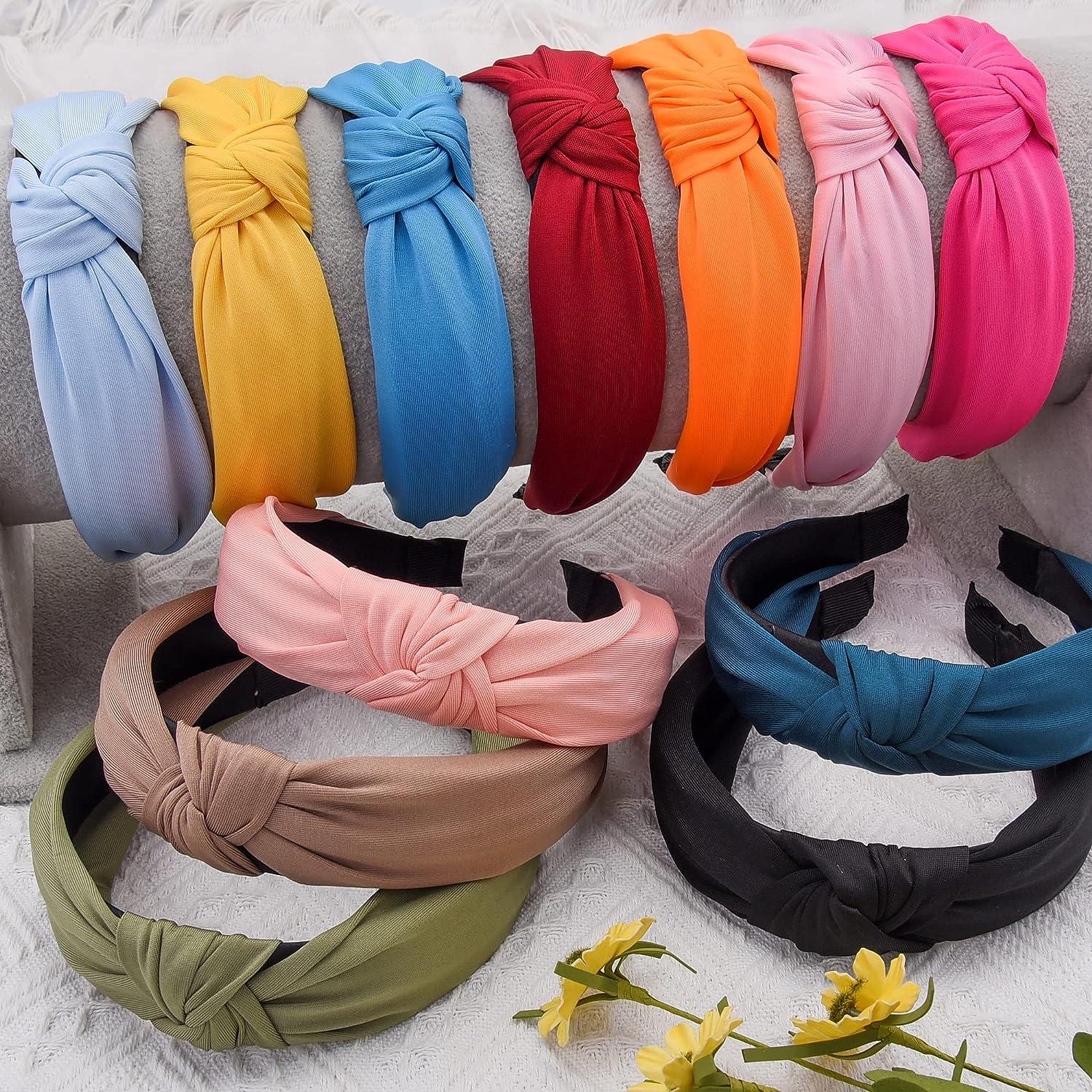 SIQUK 12-Piece Wide Knotted Headband Set for Women and Girls Top