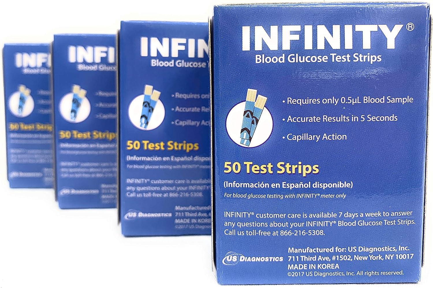 Infinity Blood Glucose Test Strips 200 Ct Accurate Diabetic Testing