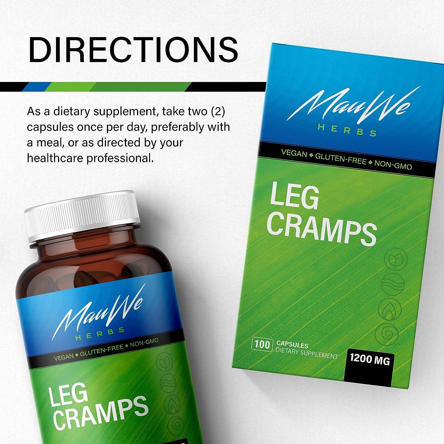 Leg Cramps Supplement Natural Nutritional Support with Magnesium Turmeric Black Cohosh Ginger