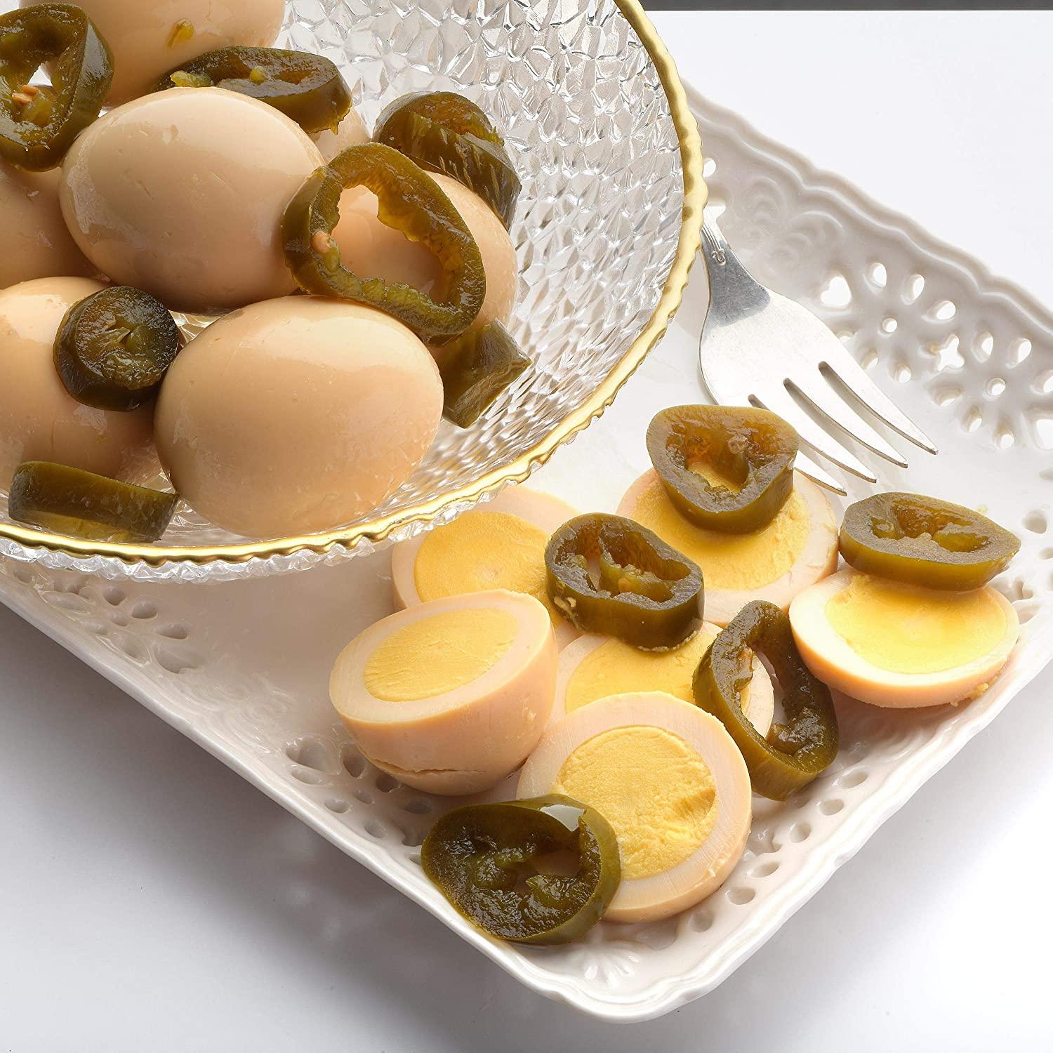 Amish Valley Products Jalapeno Eggs Quart Glass Jar (One QT Jar 32 OZ)