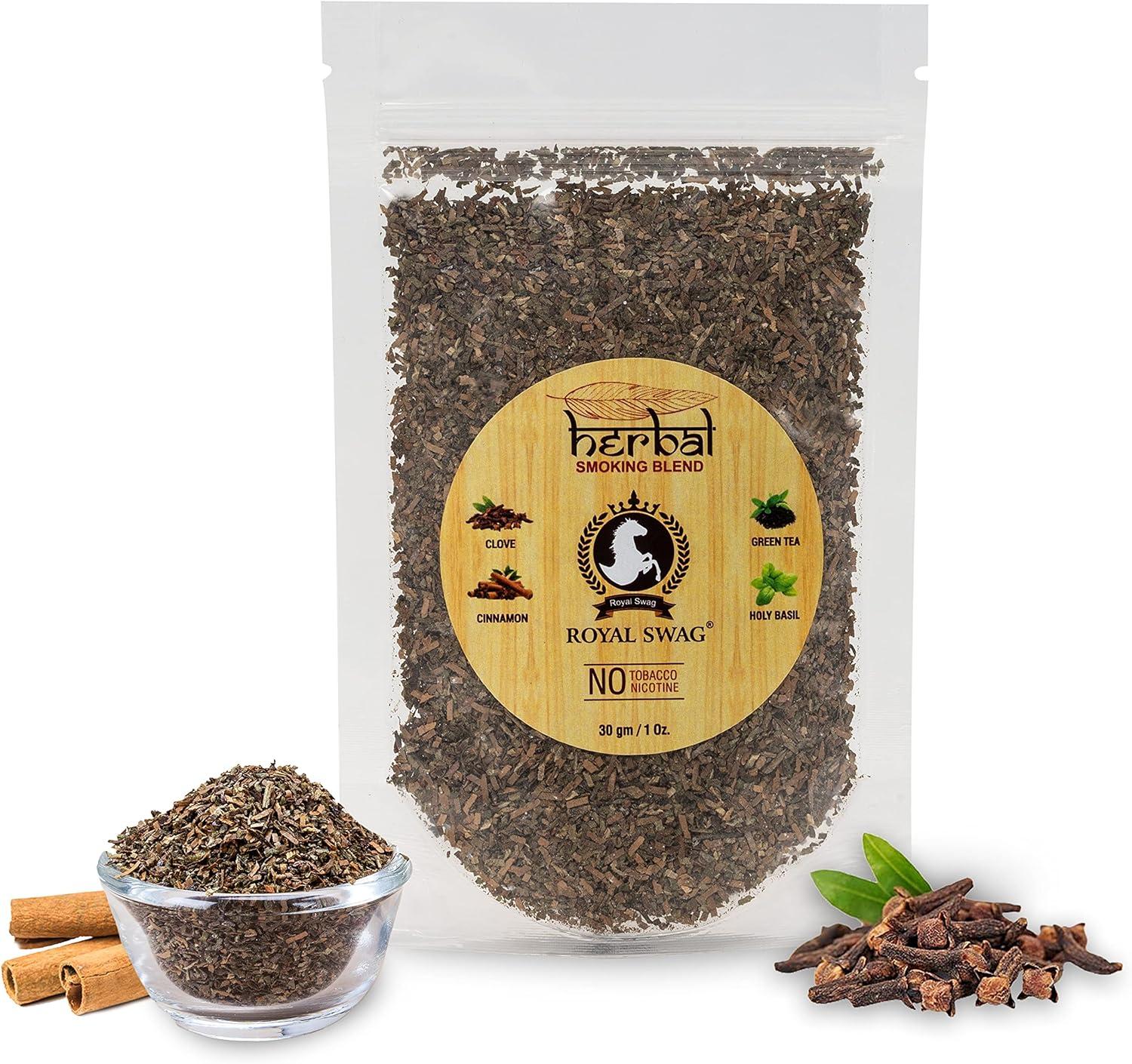 tobacco free pipe blend Royal Swag Herbal Smoking Mixture 1 Pack (1 Oz/30g) - Tobacco & Nicotine  Free Blend with Wooden Pipe - 100% Natural Ingredients | Buy Now with  Express International Delivery