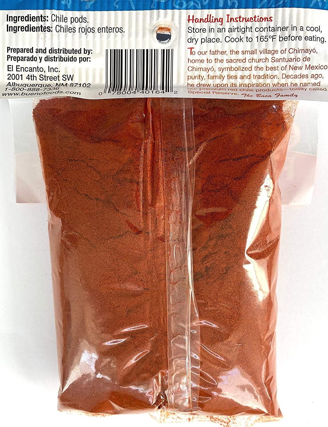 BUENO Medium Hot Red Chile Powder Special Reserve Chimayo Chile