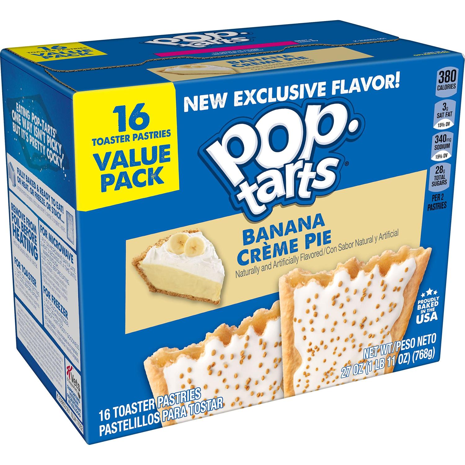 tmp PopTarts Breakfast Toaster Pastries, Frosted Banana Creme Pie, Bakery Inspired Snack Food