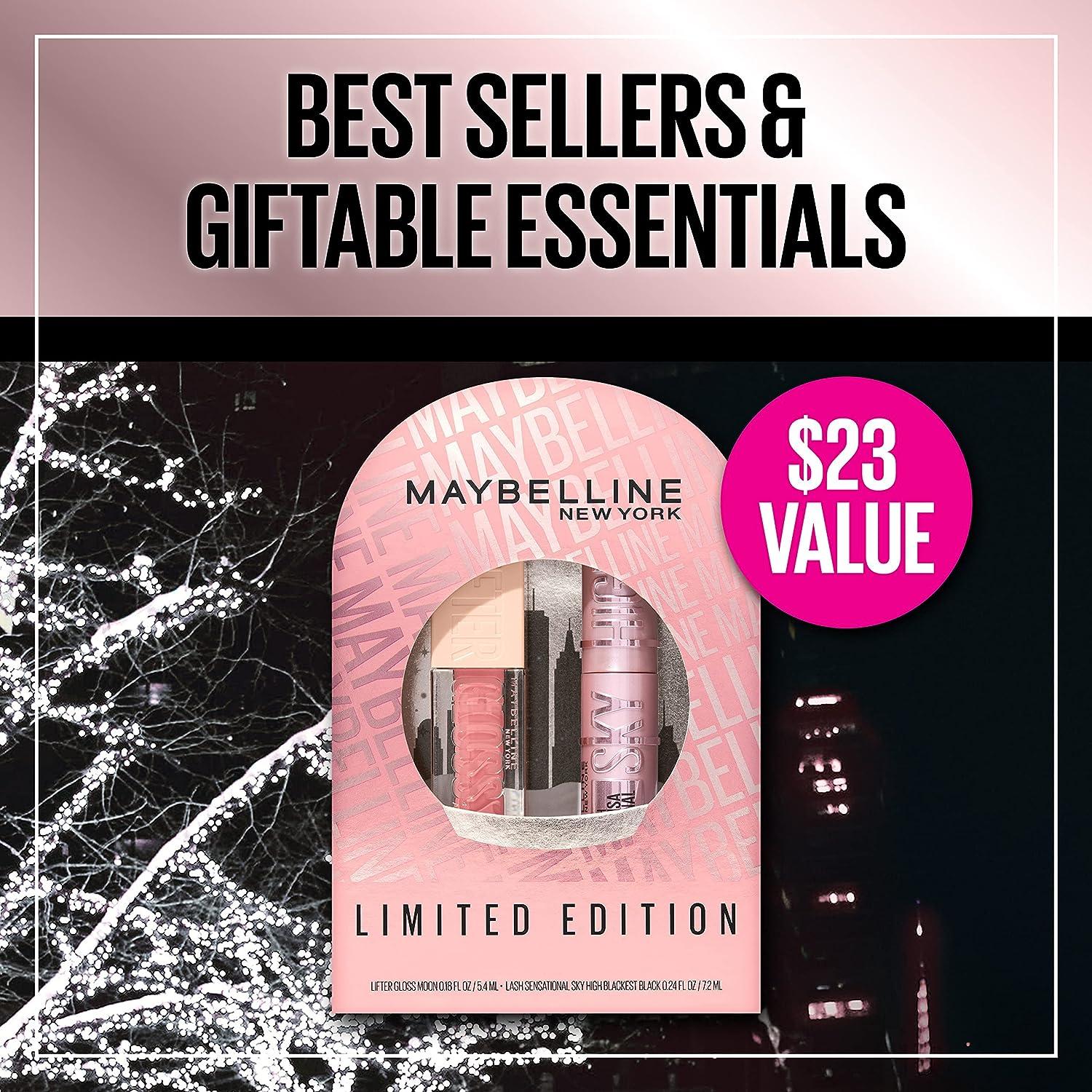Maybelline New York Lash Sensational Sky High Mascara and Lifter Gloss Gift  Set Includes 1 Miniature Mascara and 1 Full-Size Lip Gloss 1 Kit Black | Mascara