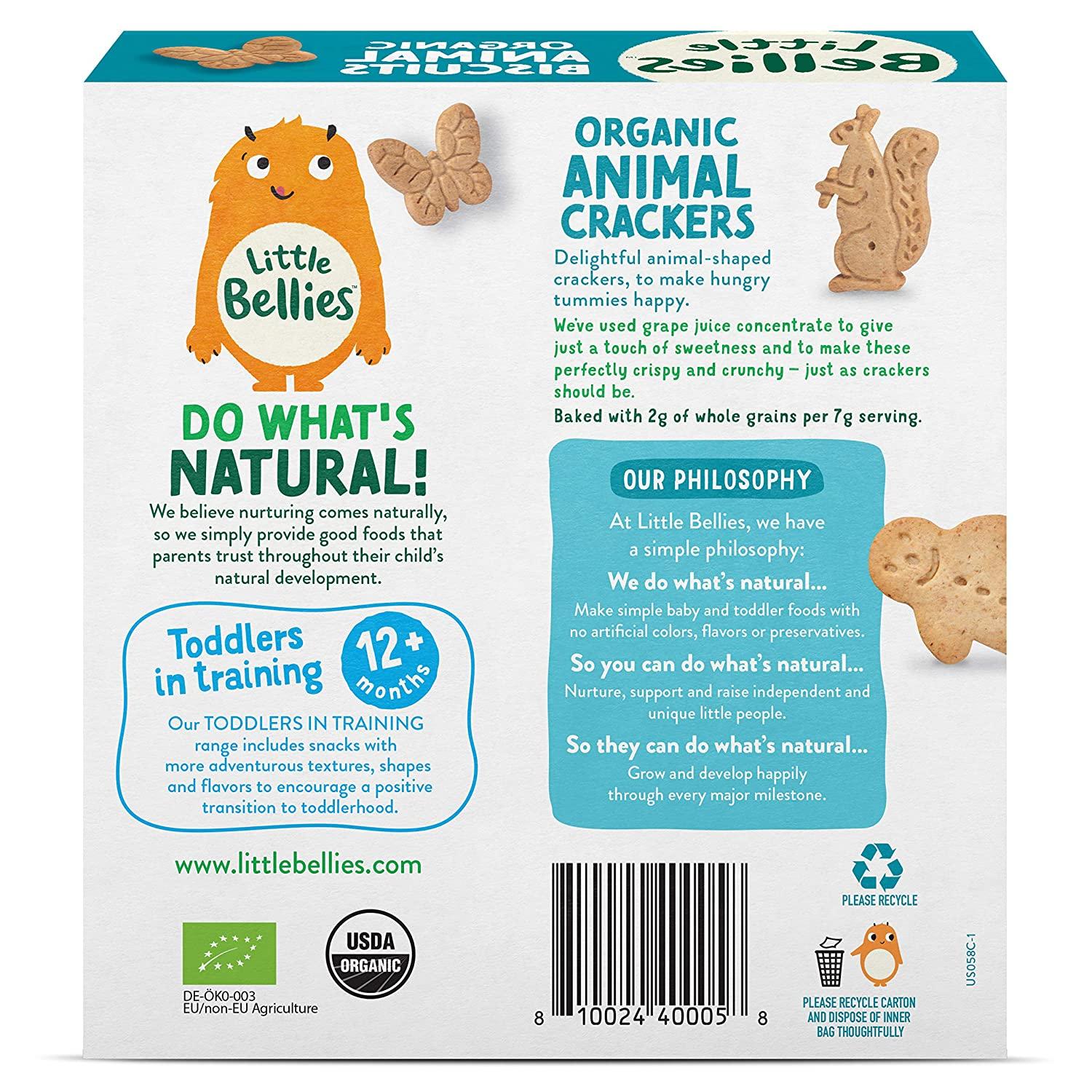 Little Bellies Organic Animal Crackers 4.58oz Pack of 5 Healthy