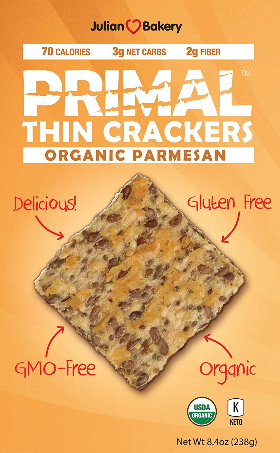 Julian Bakery Primal Thin Crackers Organic Parmesan 8.4 oz (238 g)