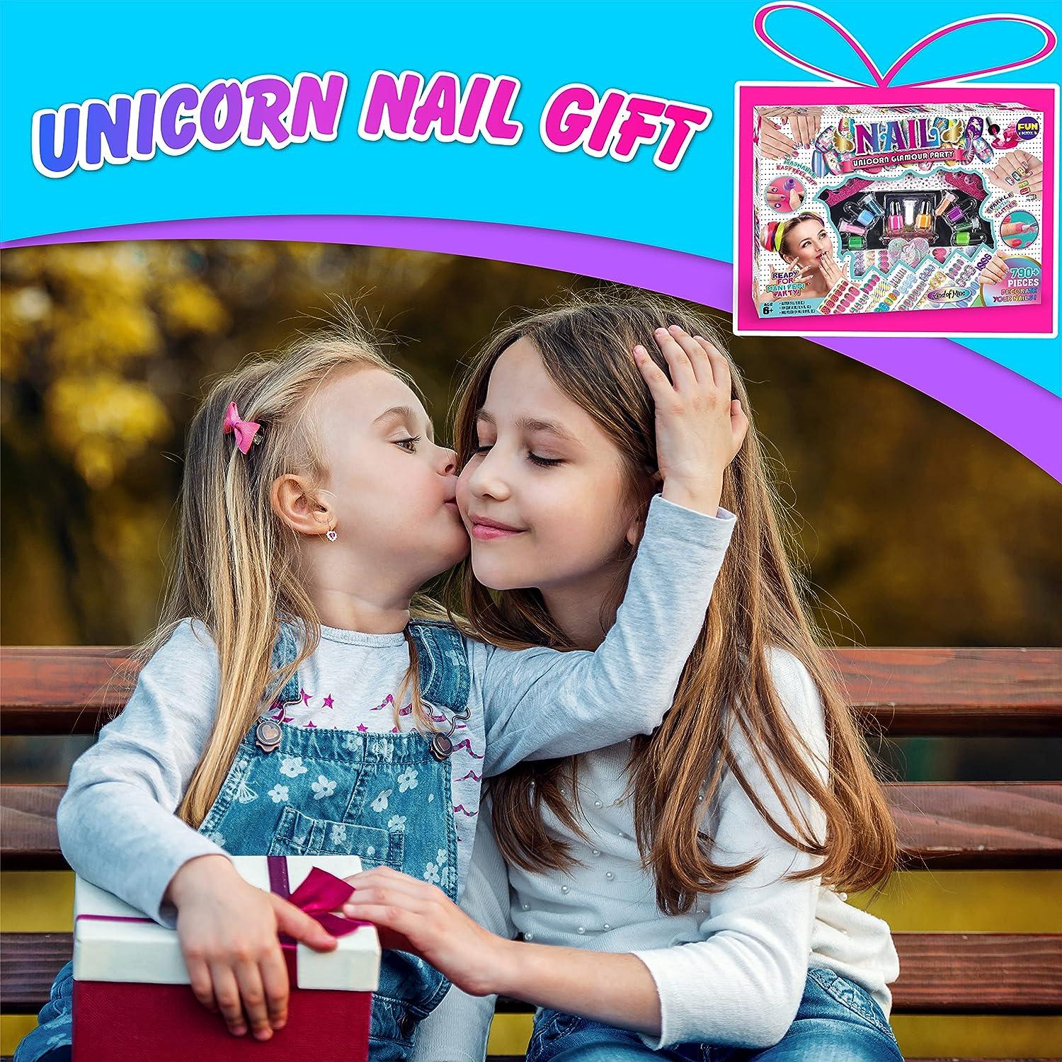 FunKidz Unicorn Nail Kit for Girls 7-12 | Ultimate 790+