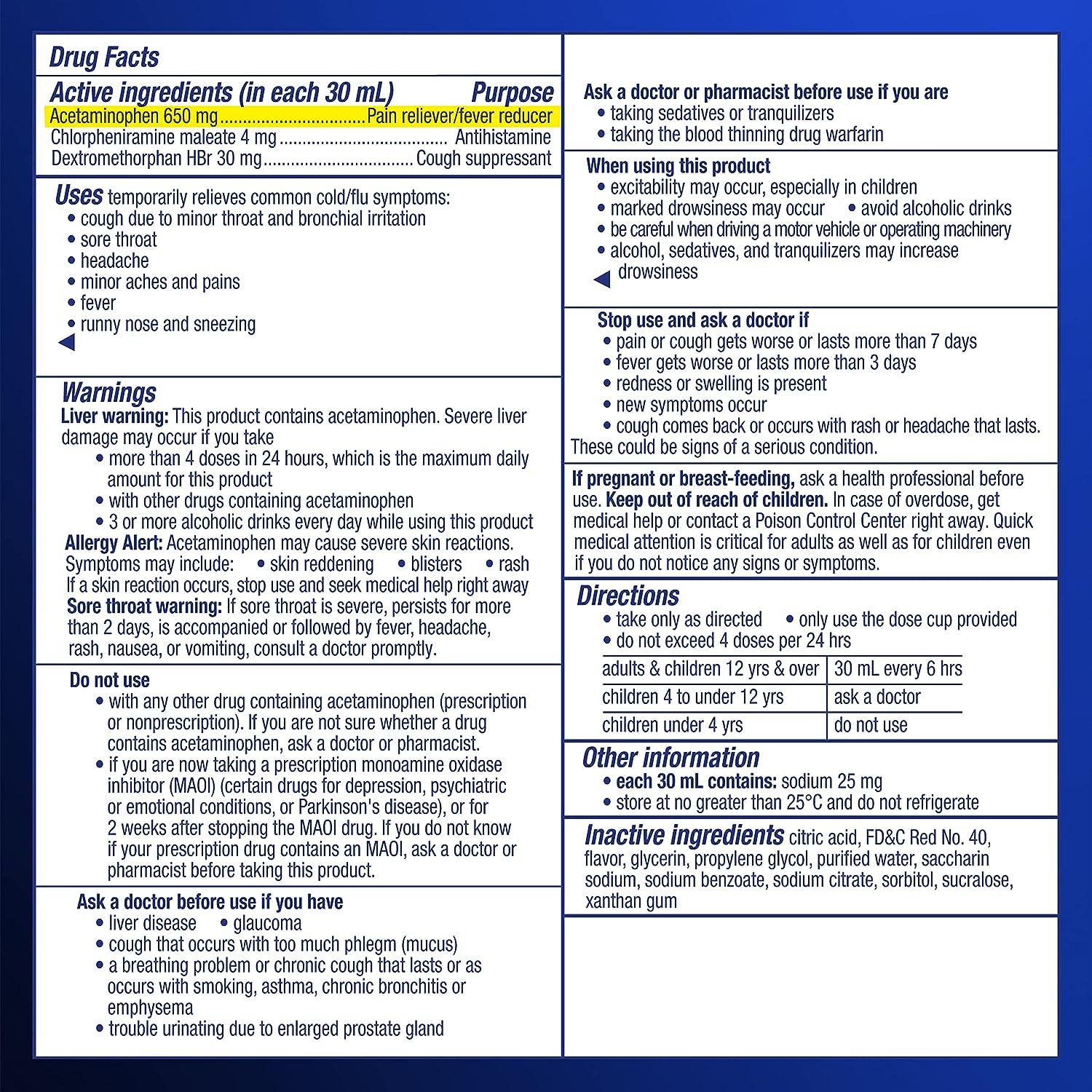 Vicks NyQuil ALCOHOL FREE Cold & Flu Relief Liquid Medicine Powerful