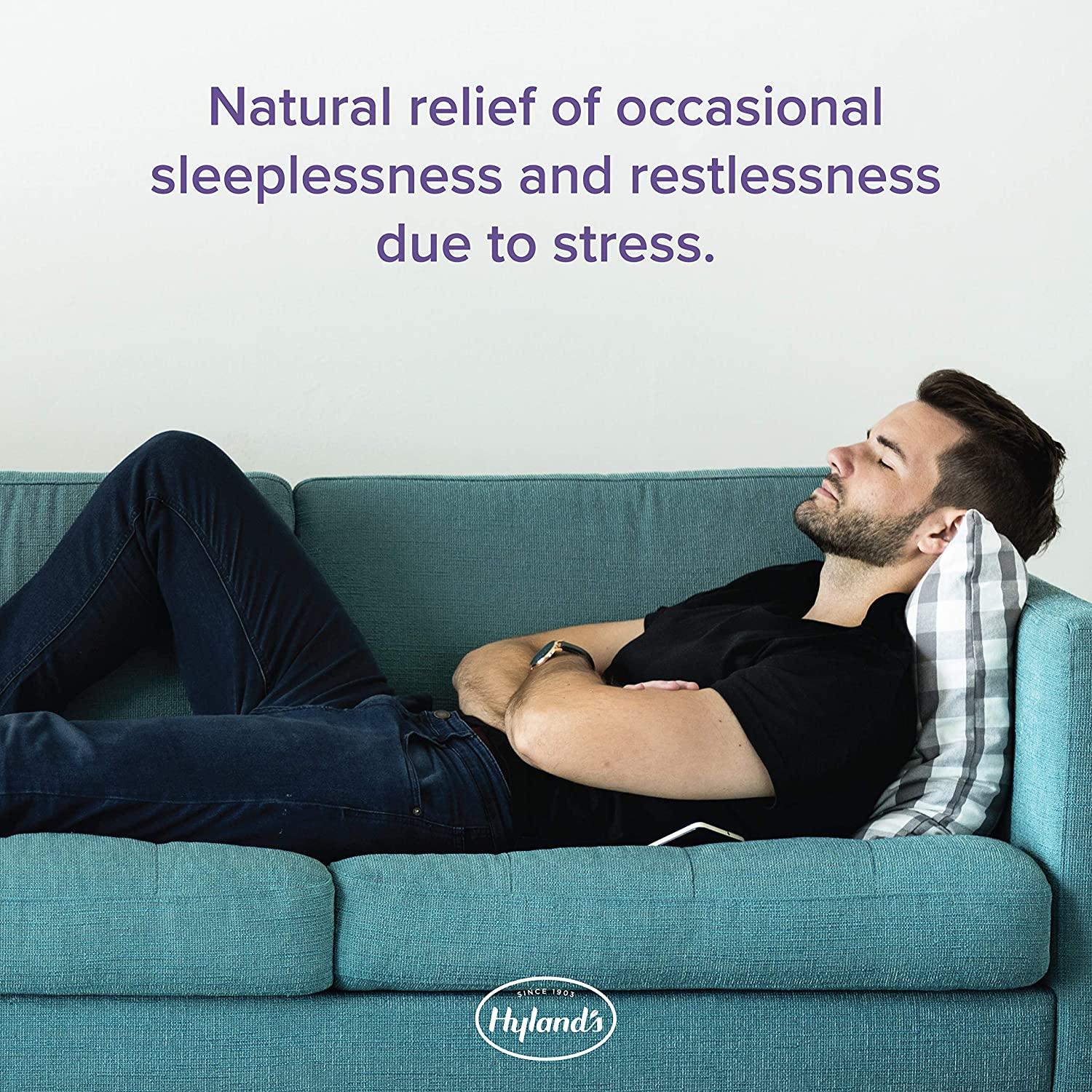 Natural Sleep Aid Pills by Hyland's Stress Relief & Sleeplessness, 50