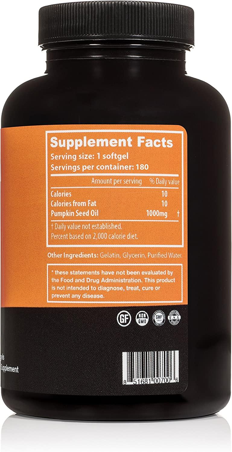 Pumpkin Seed Extract Capsules 1000mg NonGMO Prostate & Urinary Tract