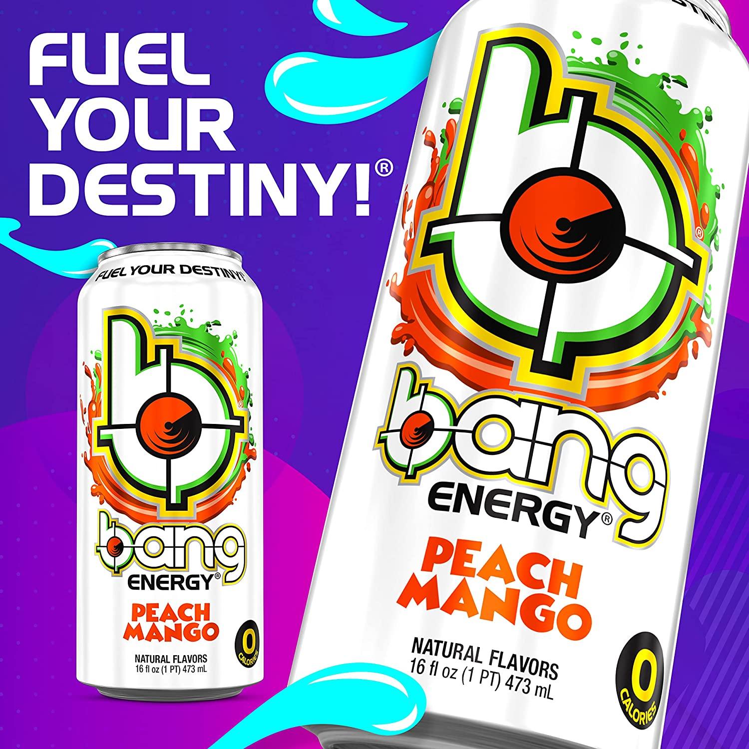 Bang Energy Peach Mango SugarFree Energy Drink 16oz (Pack of 12) Buy