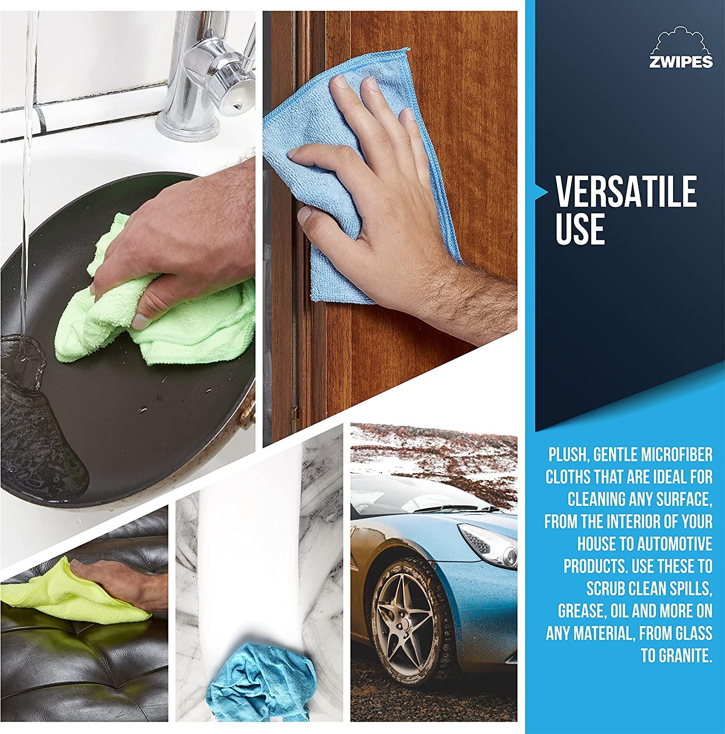 Zwipes 924 Microfiber Cleaning Cloths, 24 Pack 24Pack