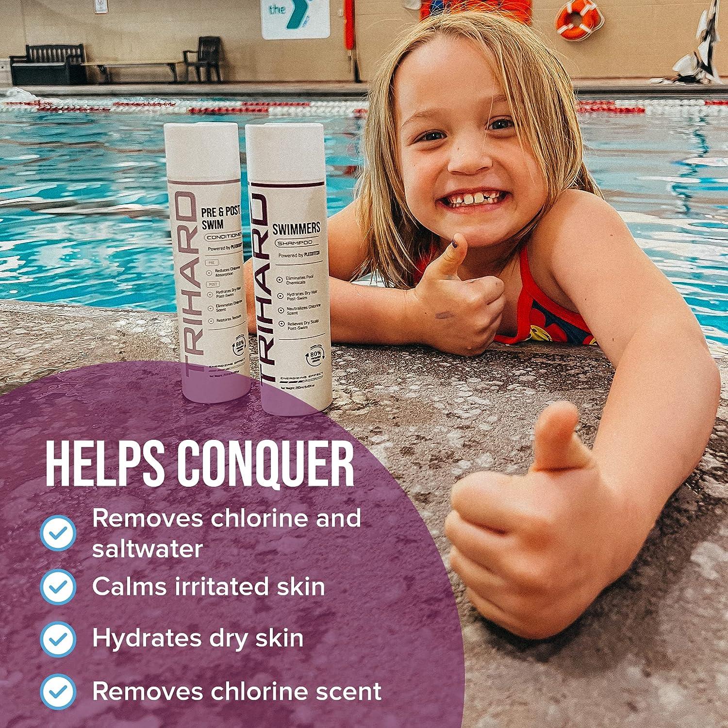 TRIHARD Kids Swimmers Shampoo & Conditioner Duo Pre & Post Swim Hair Protectant